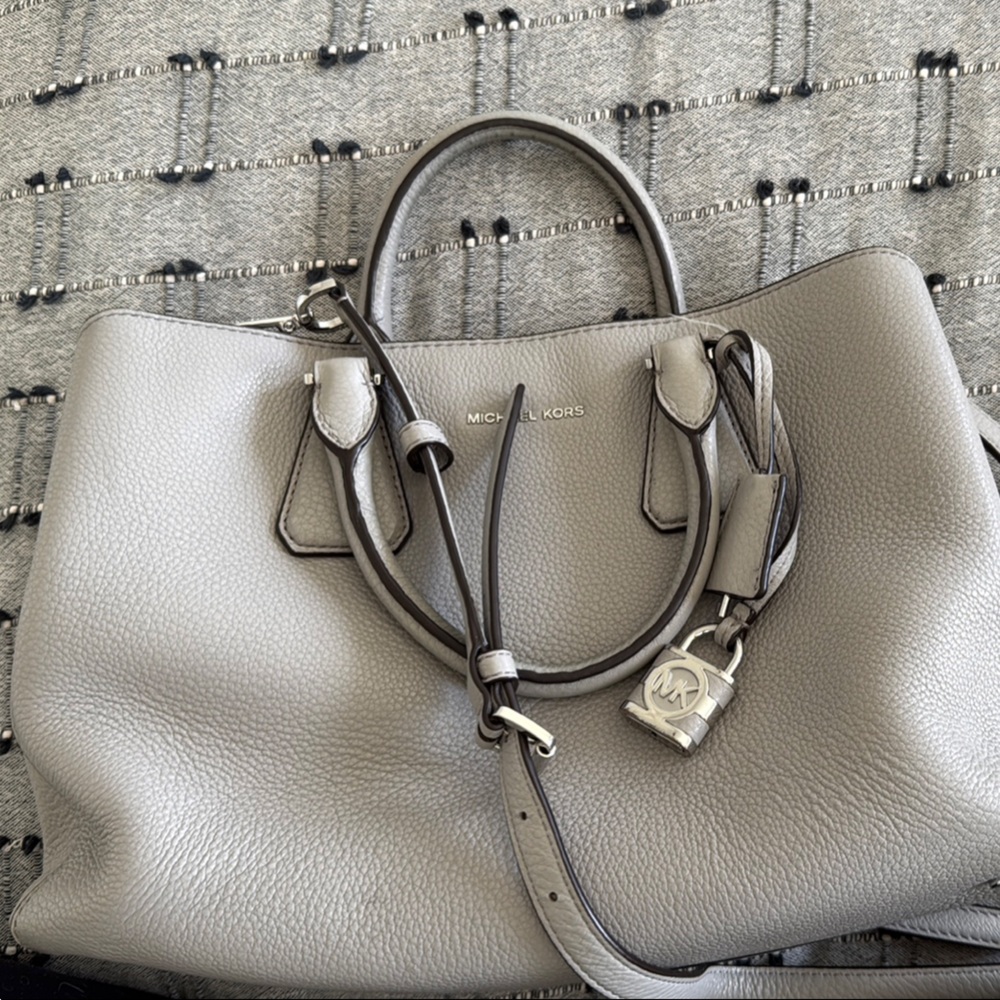 Michael Kors Gray Satchel with Silver Hardware
